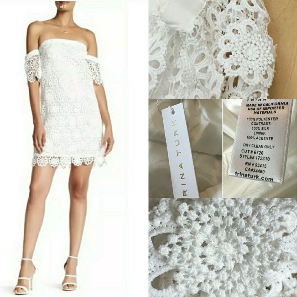 New Trina Turk Alejandra White Lace Dress - Picture 3 of 8